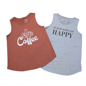 Apt. 9 Graphic Tank Tops XS Pair Of 2 Tops Kohls
